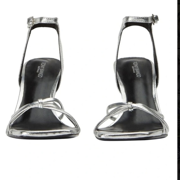 Tony Bianco Charm Heels in Silver Foil in Size 8.5 - Picture 7 of 9